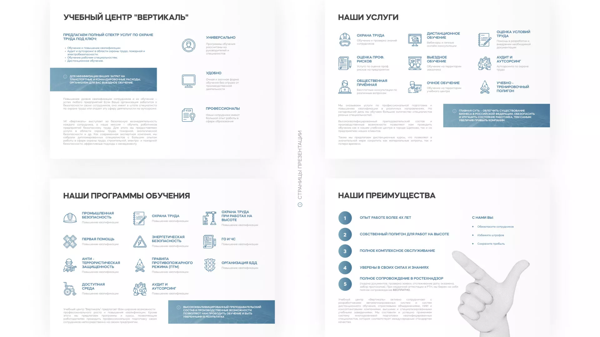 Разработка презентации для учебного центра «Вертикаль» в Белой Калитве