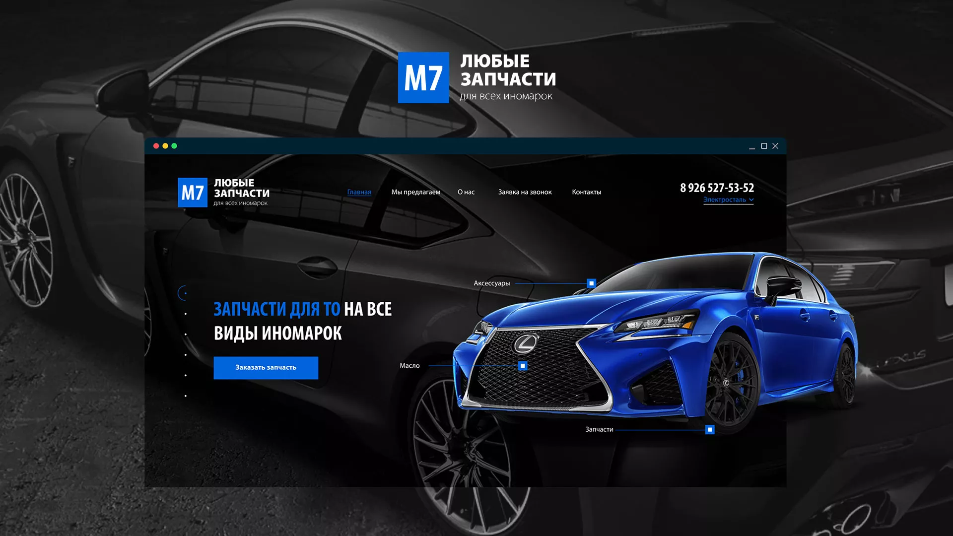 Разработка сайта магазина автозапчастей «М7» в Белой Калитве