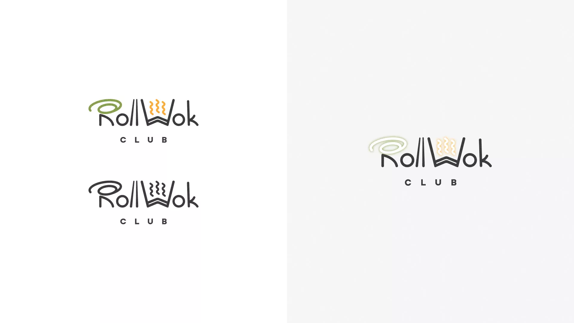 Разработка логотипа и фирменного стиля суши-бара «Roll Wok Club» в Белой Калитве